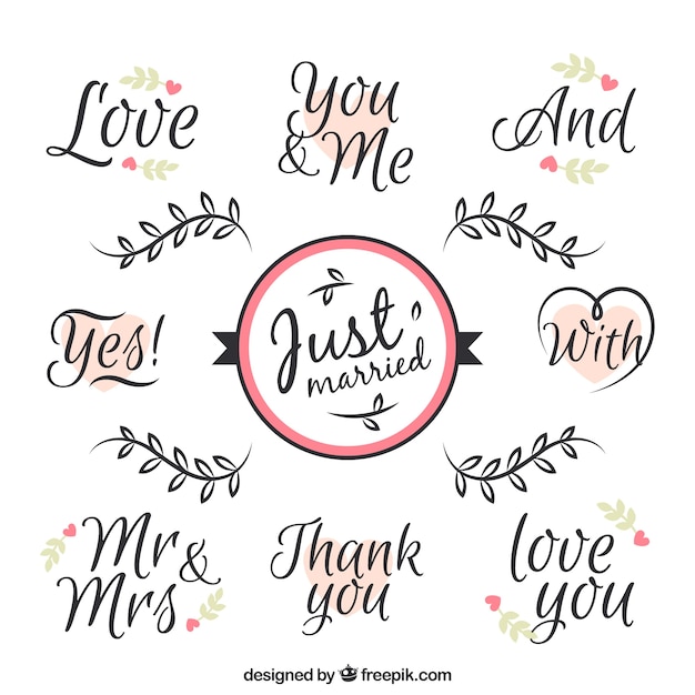 Love Phrases For Wedding Day Vector Free Download