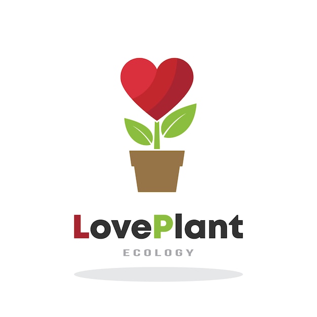 Premium Vector | Love plant logo template