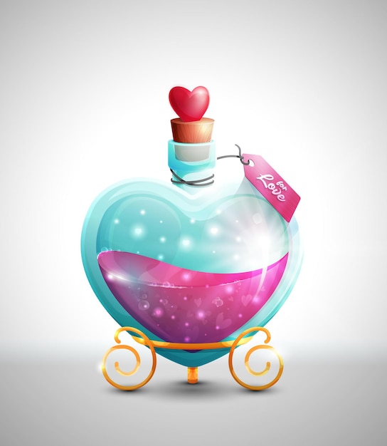 Premium Vector Love Potion Bottle With