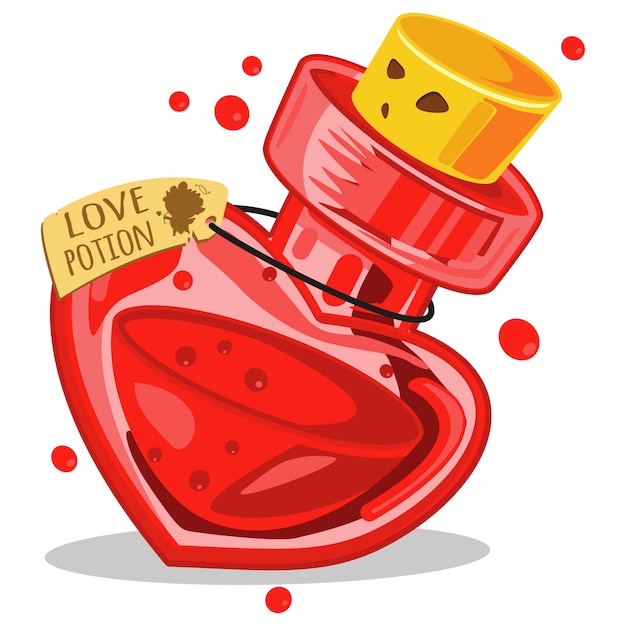 Premium Vector | Love potion in glass bottle. cartoon vector ...