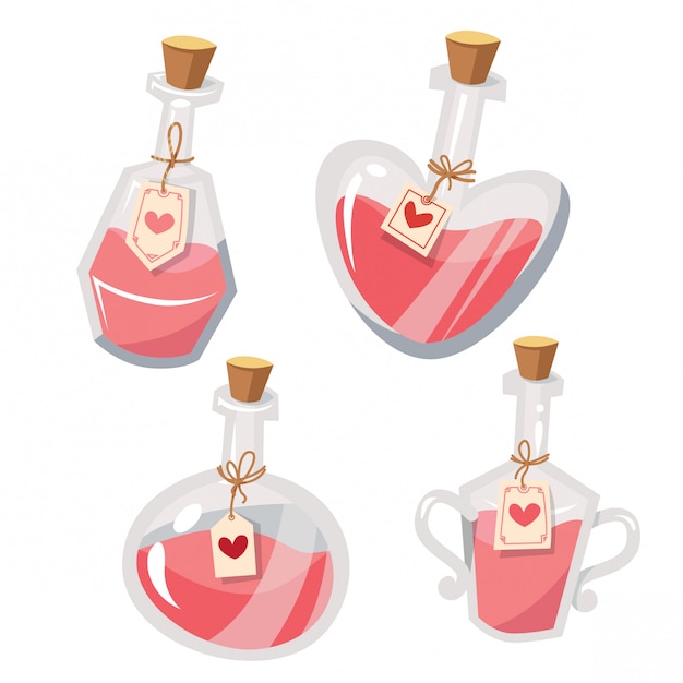 Download Love potion vector illustration set Vector | Premium Download