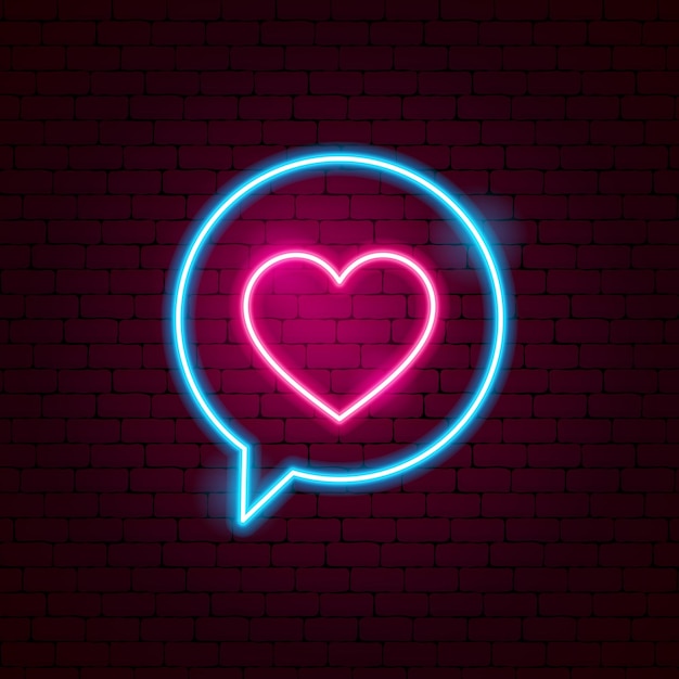Premium Vector | Love speech bubble neon sign. vector illustration of ...