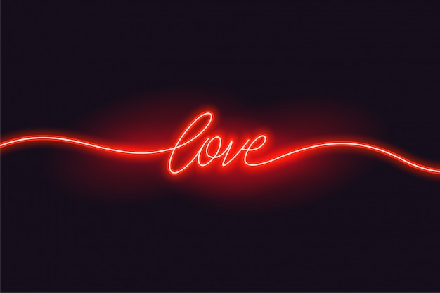 Download Love text written in red neon style design | Free Vector