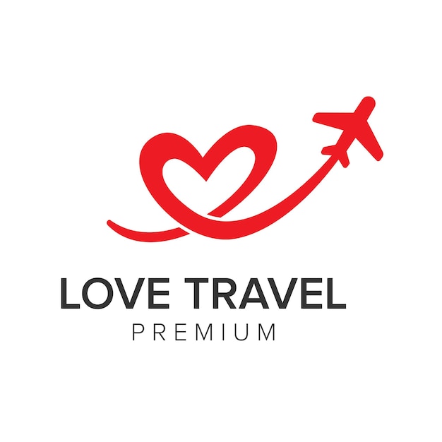 Premium Vector Love Travel Logo Icon Vector Template