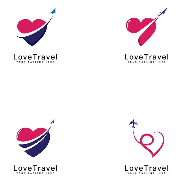 Premium Vector Love Travel Logo Template Design Vector Emblem Design