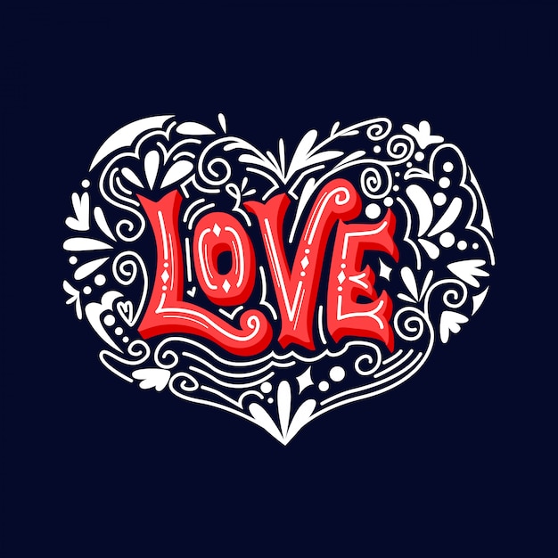 Download Love typography vector ornament | Premium Vector