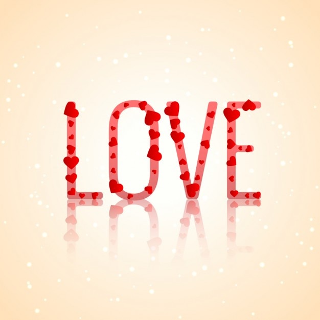 Love typography with hearts