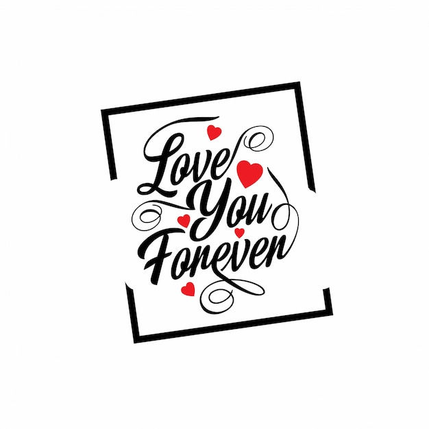 Free Vector Love You Forever Typographic