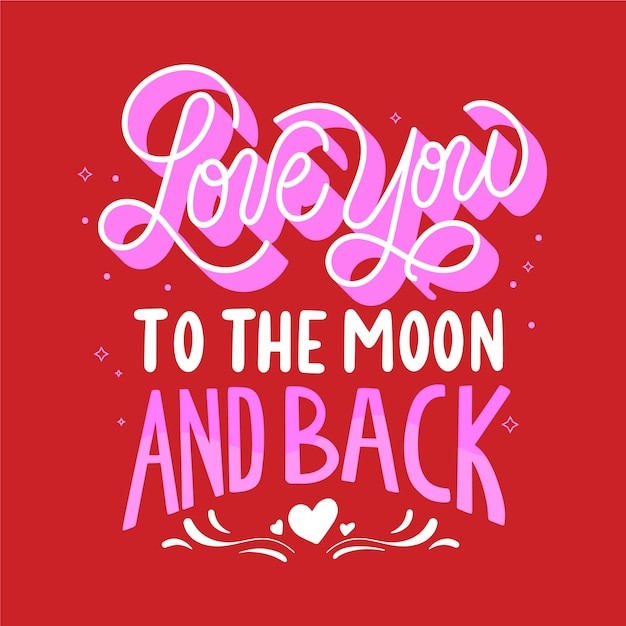 I Love You To The Moon And Back Origine Free Vector | Love you to the moon and back lettering