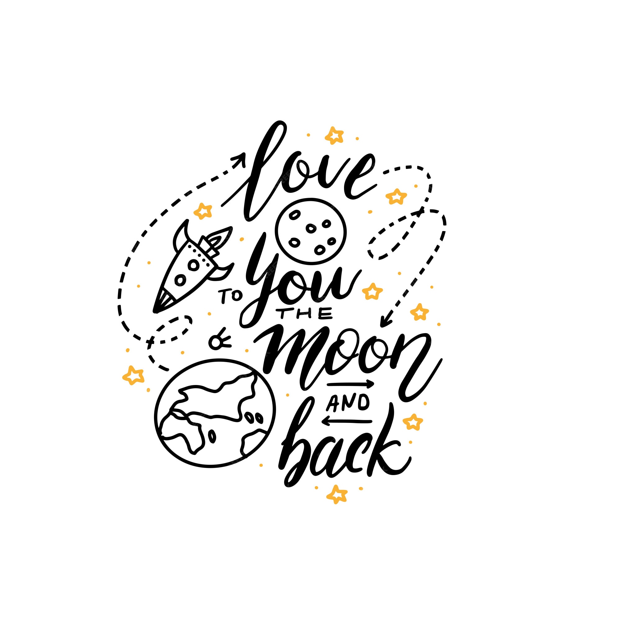 Premium Vector Love you to the moon and back