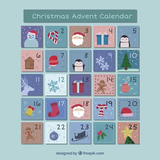 Free Vector | Lovely advent calendar