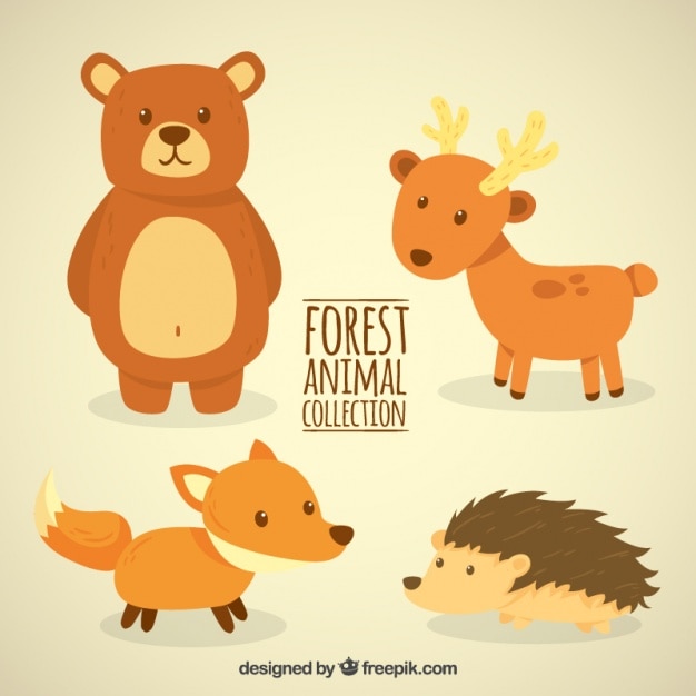 Download Lovely and little forest animals Vector | Free Download
