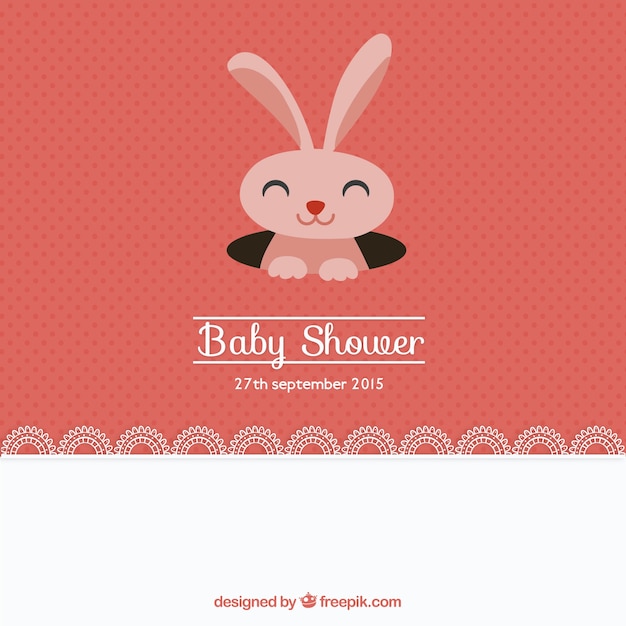 Lovely baby shower card with a bunny