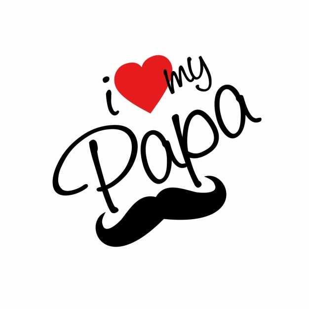Lovely background of father's day card with
moustache and heart