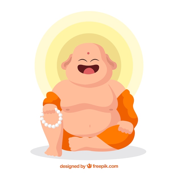 Lovely budha with flat design