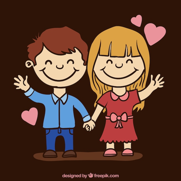 Lovely cartoon love couple Vector | Free Download