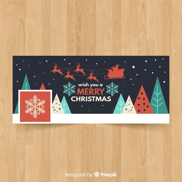 Free Vector | Lovely christmas facebook banner concept