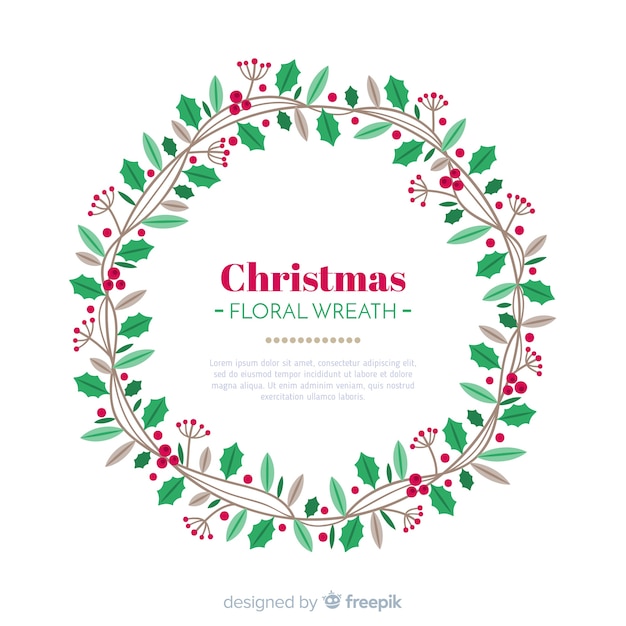 Free Vector | Lovely christmas floral frame