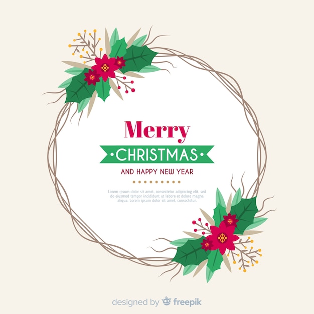 Download Lovely christmas floral frame Vector | Free Download