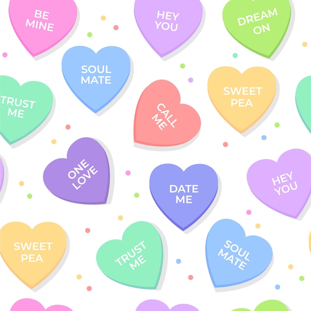 Free Vector | Lovely conversation hearts pattern