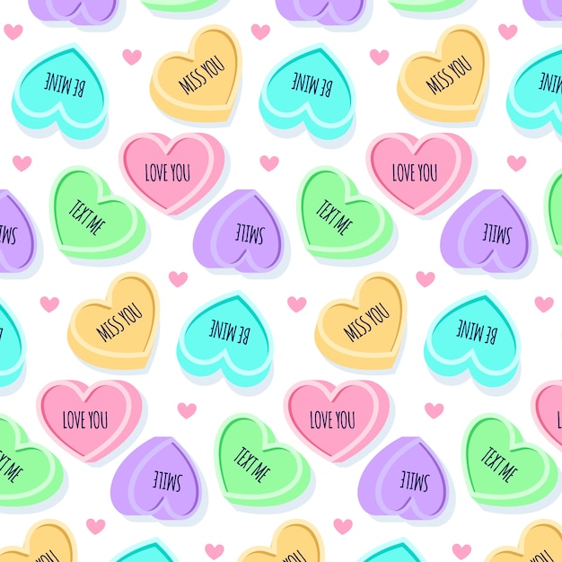 Free Vector | Lovely conversation hearts pattern