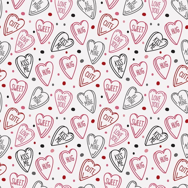 Free Vector | Lovely conversation hearts pattern