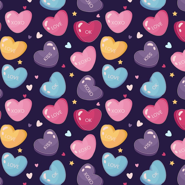 Free Vector | Lovely conversation hearts pattern