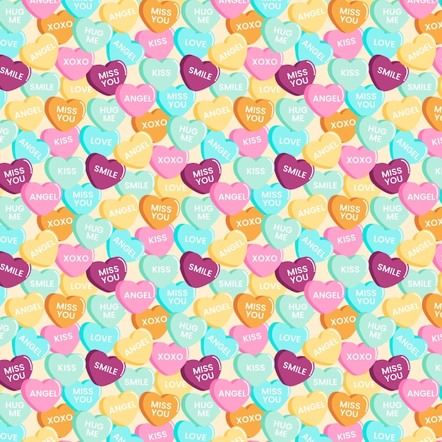 Premium Vector | Lovely conversation hearts pattern