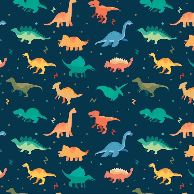 Premium Vector | Lovely dinosaurs seamless pattern