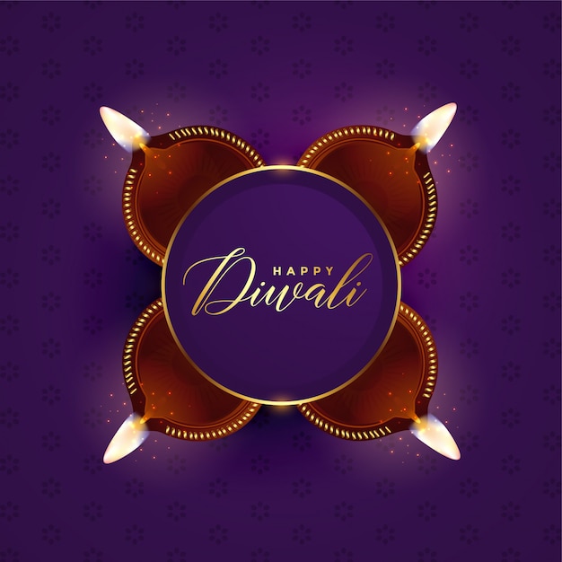 Lovely diwali festival celebration card\
design