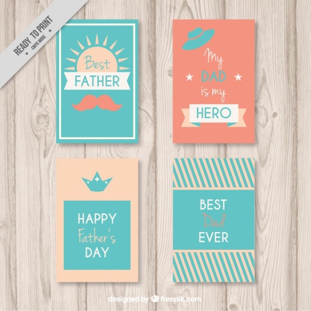 Lovely father's day cards in pastel
colors