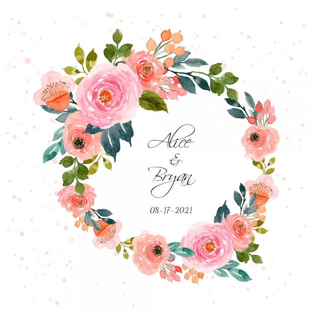 Download Premium Vector | Lovely floral watercolor wreath