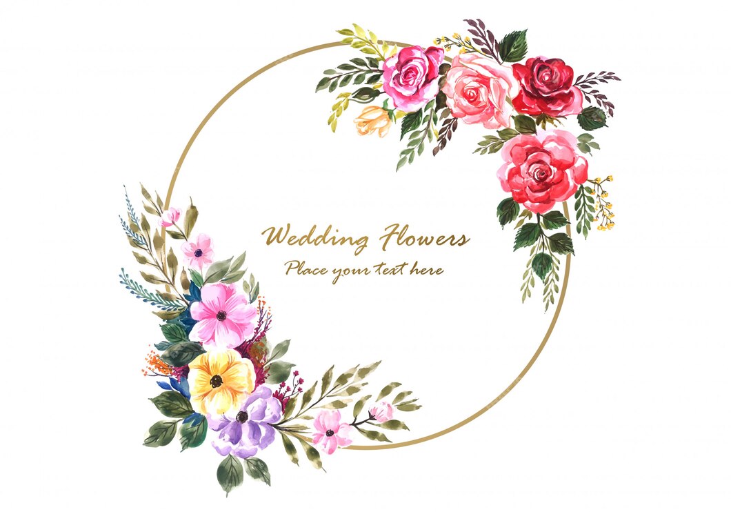Free Vector | Lovely flowers frame with widding card template