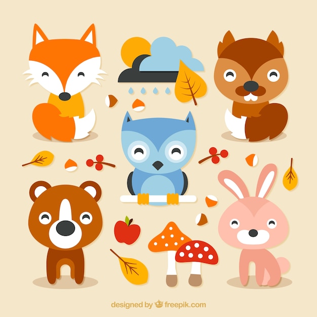 Download Lovely forest animals Vector | Free Download
