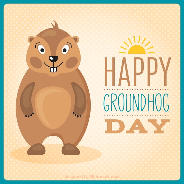 Lovely groundhog in groundhog day Vector | Free Download