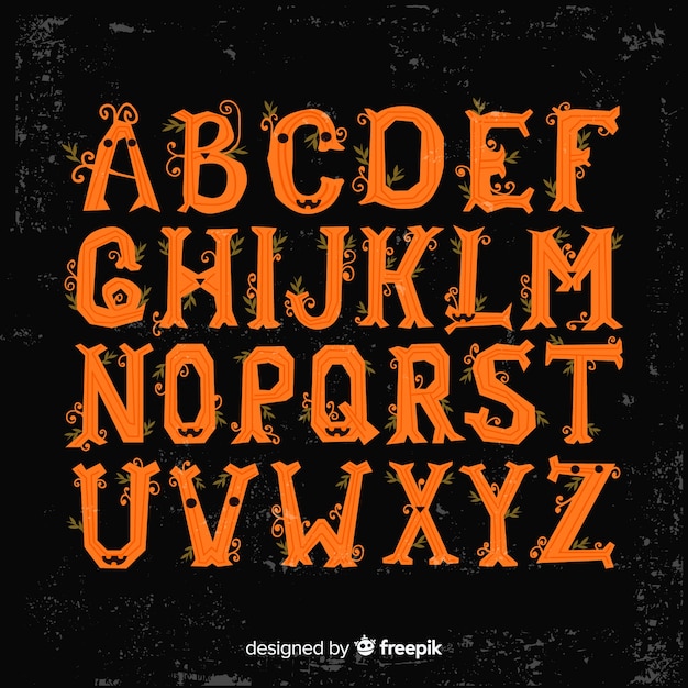 Download Lovely halloween alphabet Vector | Free Download