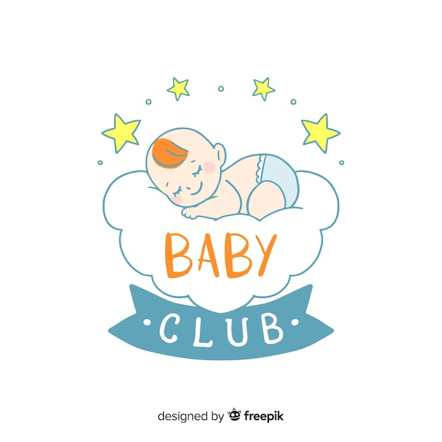 Premium Vector Lovely Hand Drawn Baby Logo Template