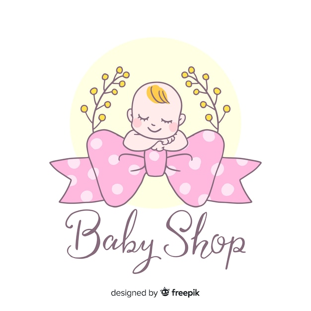 Premium Vector Lovely Hand Drawn Baby Logo Template