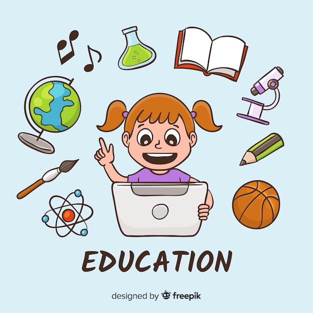 Lovely hand drawn education concept Vector Free Download