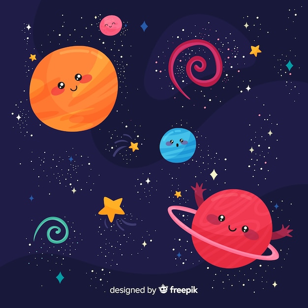 Free Vector | Lovely hand drawn galaxy background