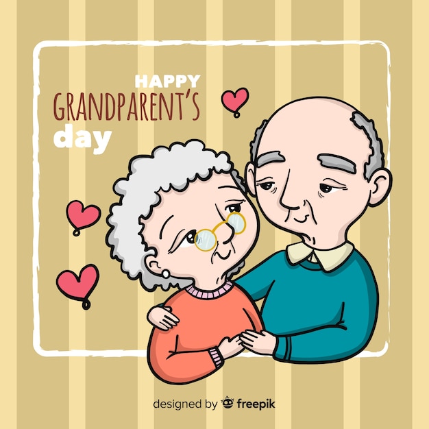 Lovely hand drawn grandparents' day composition | Free Vector
