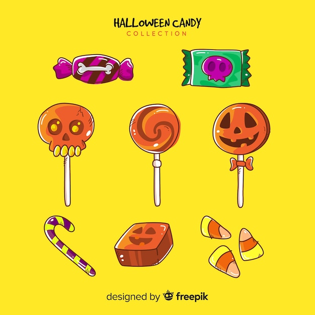 Free Vector Lovely Hand Drawn Halloween Candy Collection   Lovely Hand Drawn Halloween Candy Collection 23 2147924524 