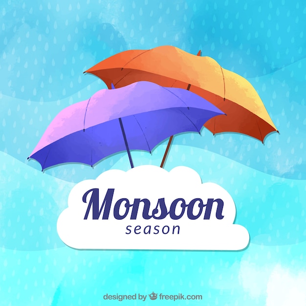 Lovely hand drawn monsoon season
composition