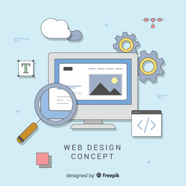 Lovely hand drawn web design concept Free Vector