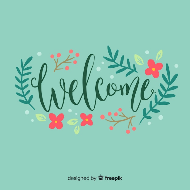 Free Vector | Lovely hand drawn welcome composition