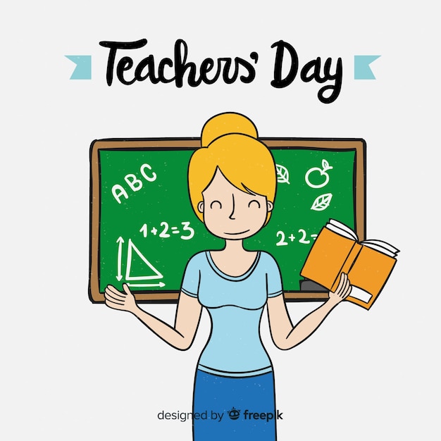 Lovely hand drawn world teachers\' day\
composition