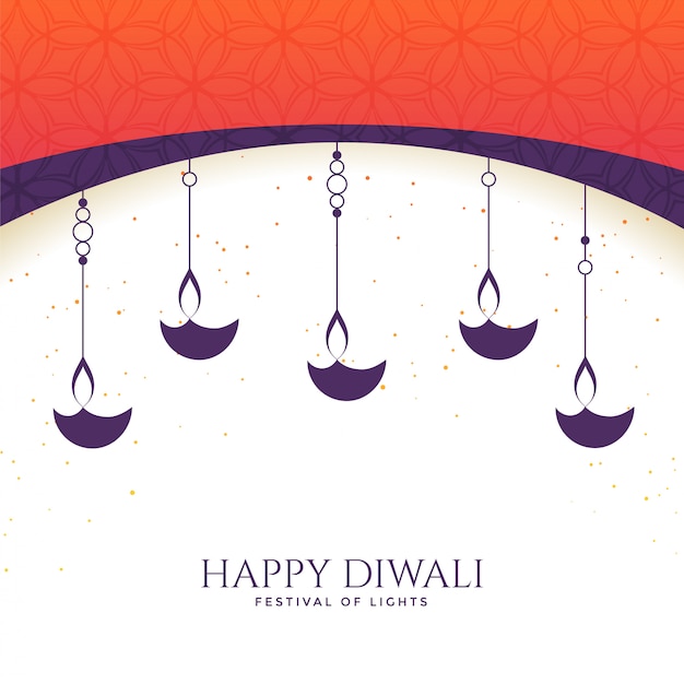 Lovely happy diwali diya background