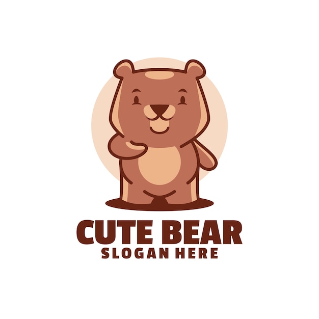 Premium Vector | Lovely modern logo of cute bear mascot