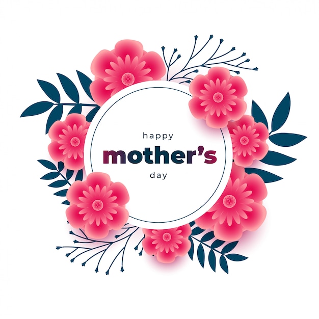 Download Lovely mothers day background with flower frame decoration | Free Vector