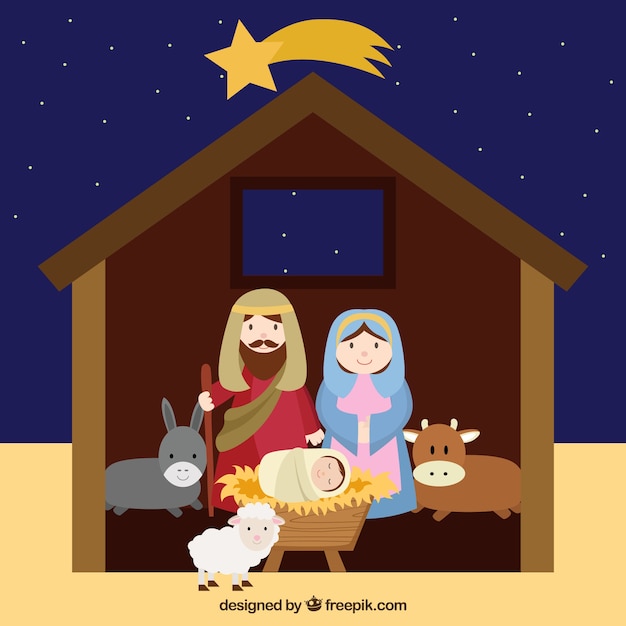 free animated nativity scene clipart - photo #45